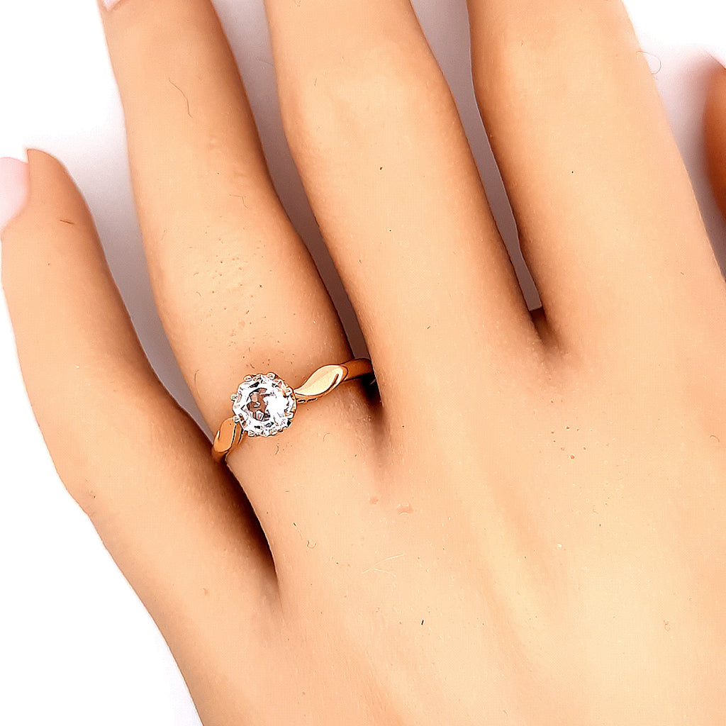 Yellow Gold Cubic Zirconia Solitaire Ring