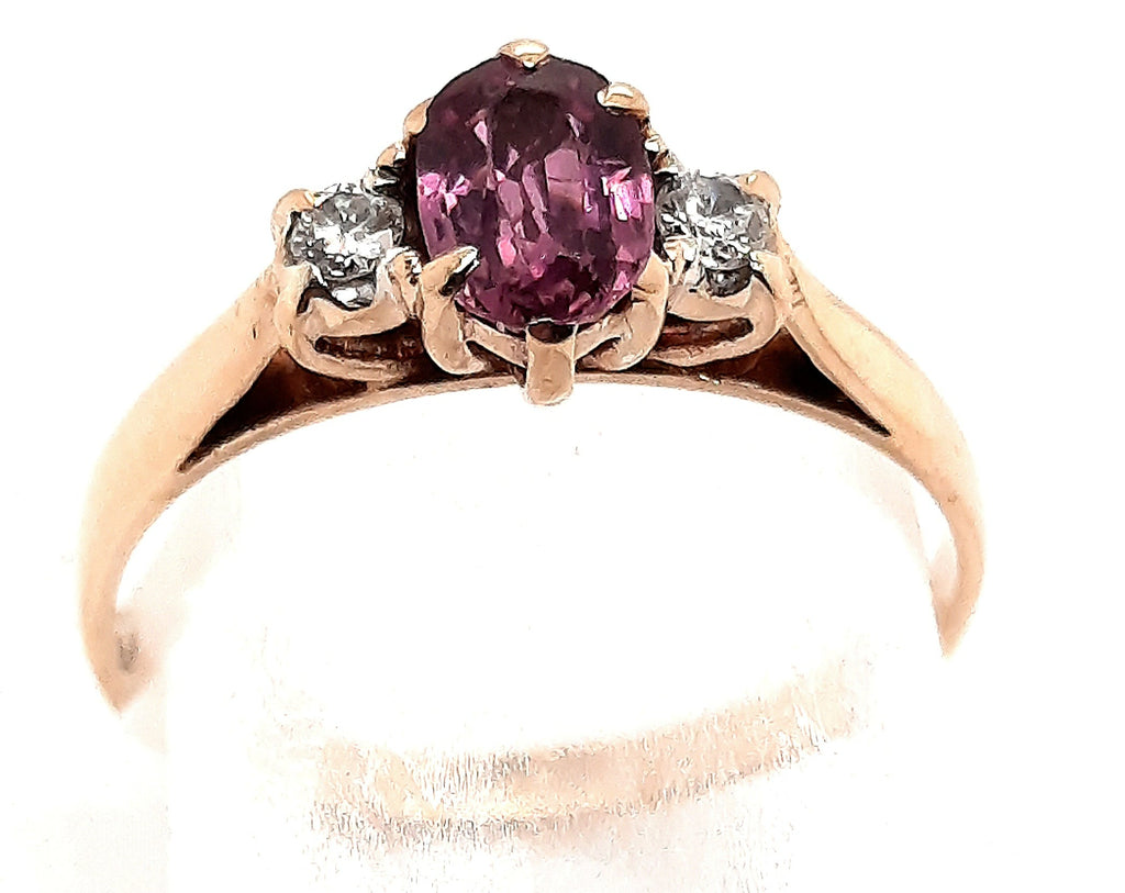 Amethyst and Diamond Yellow Gold Ring