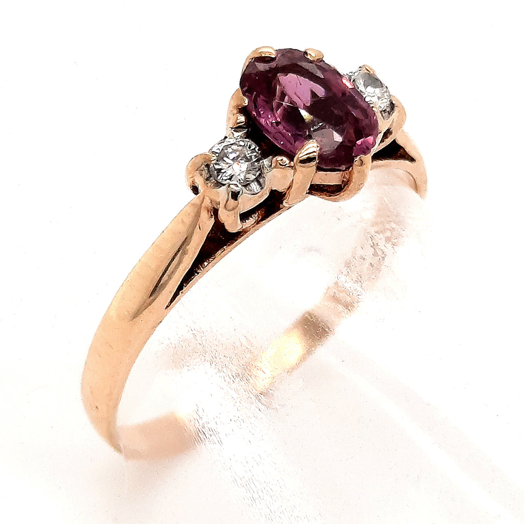 Amethyst and Diamond Yellow Gold Ring