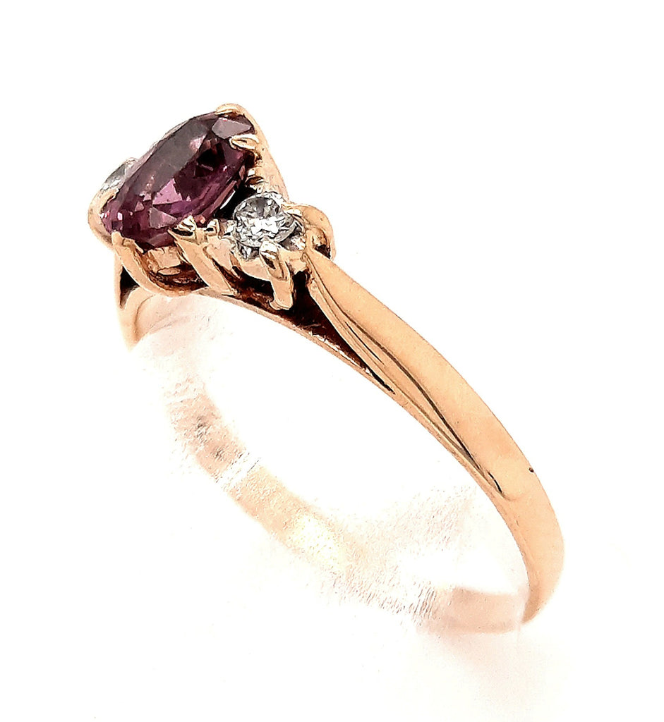 Amethyst and Diamond Yellow Gold Ring