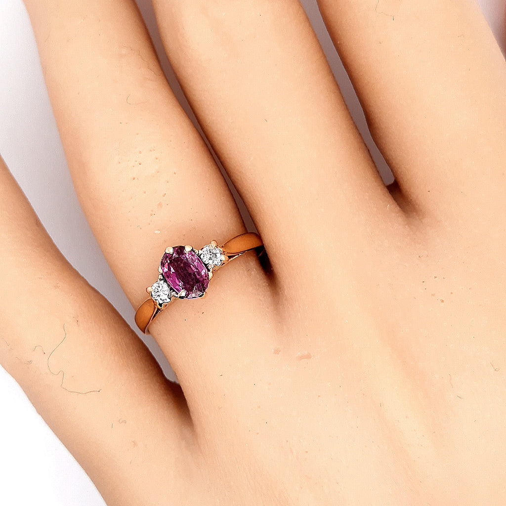 Amethyst and Diamond Yellow Gold Ring