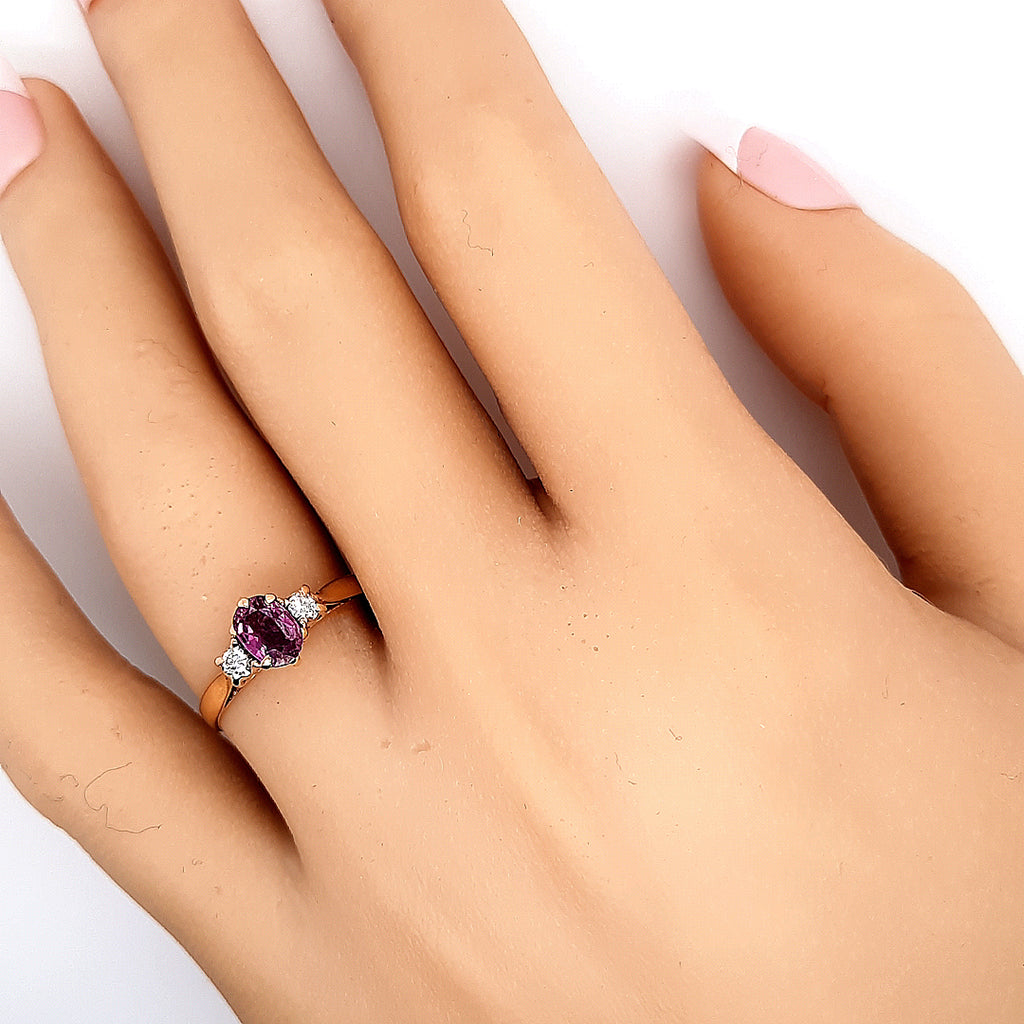 Amethyst and Diamond Yellow Gold Ring