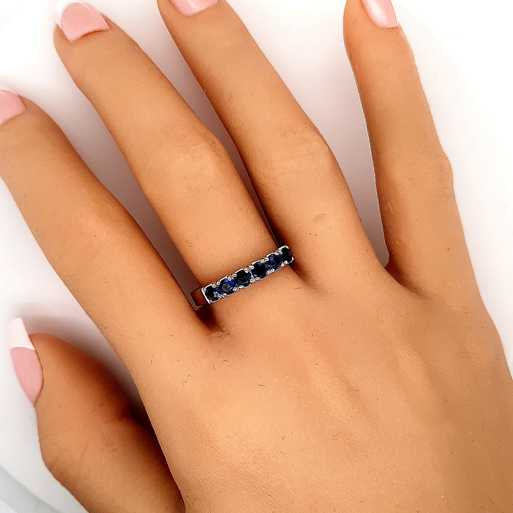 Sapphire White Gold Handmade Ring