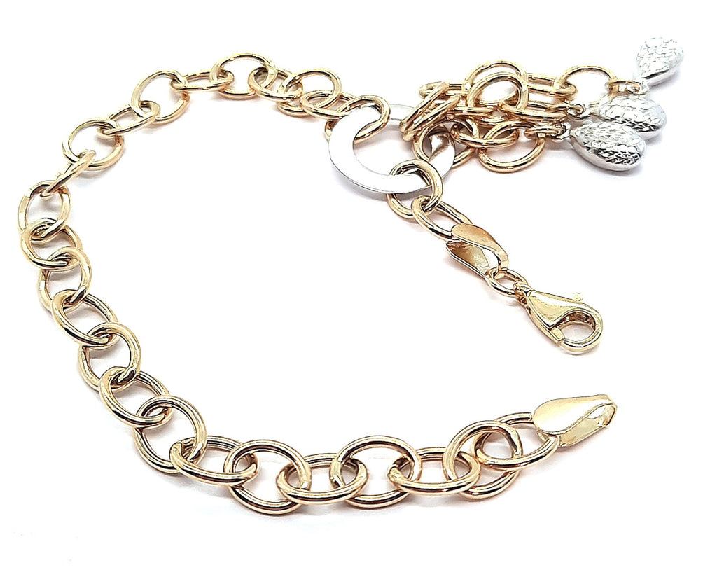 9ct Yellow & White Gold Bracelet with Fob Style Centrepiece