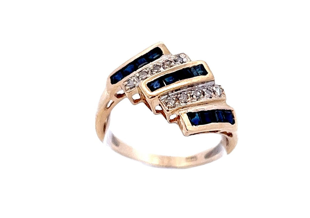 Sapphire & Diamond 10ct Yellow Gold Ring