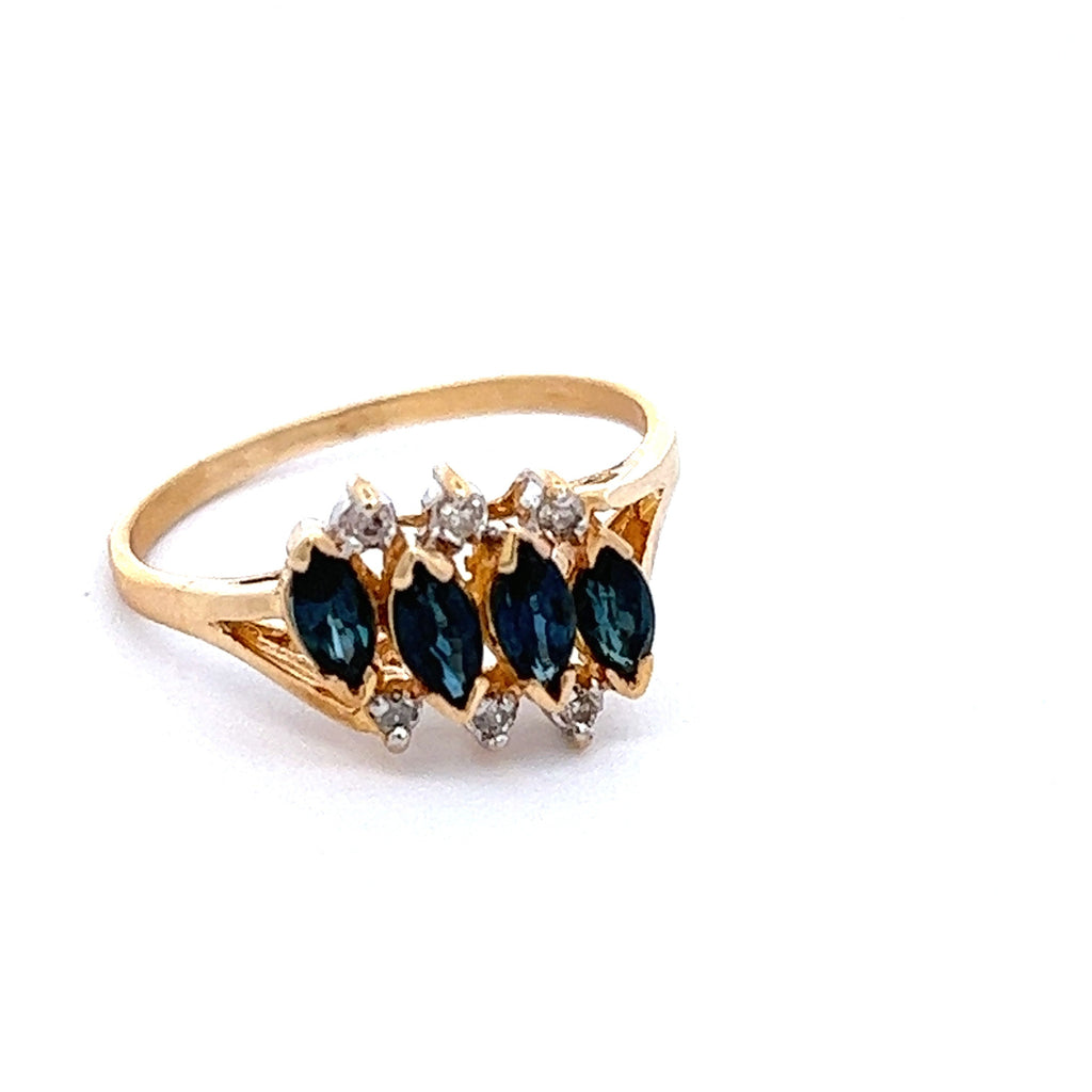 Sapphire & Diamond 18ct Yellow Gold Ring