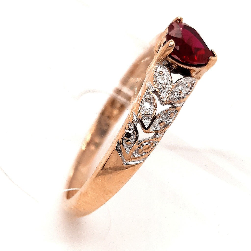 Ruby & Diamond Yellow Gold Ring