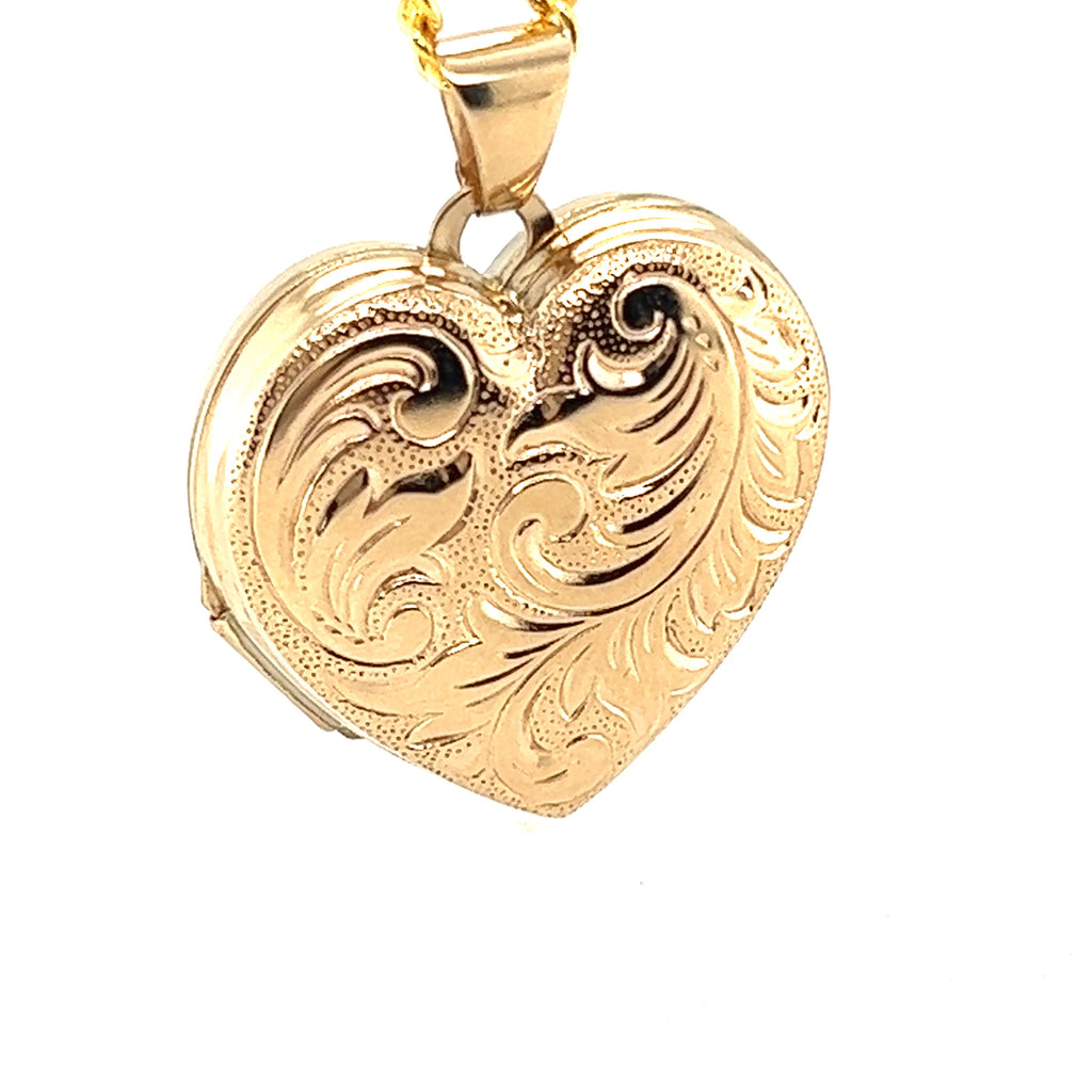 9ct Yellow Gold Heart Locket Pendant