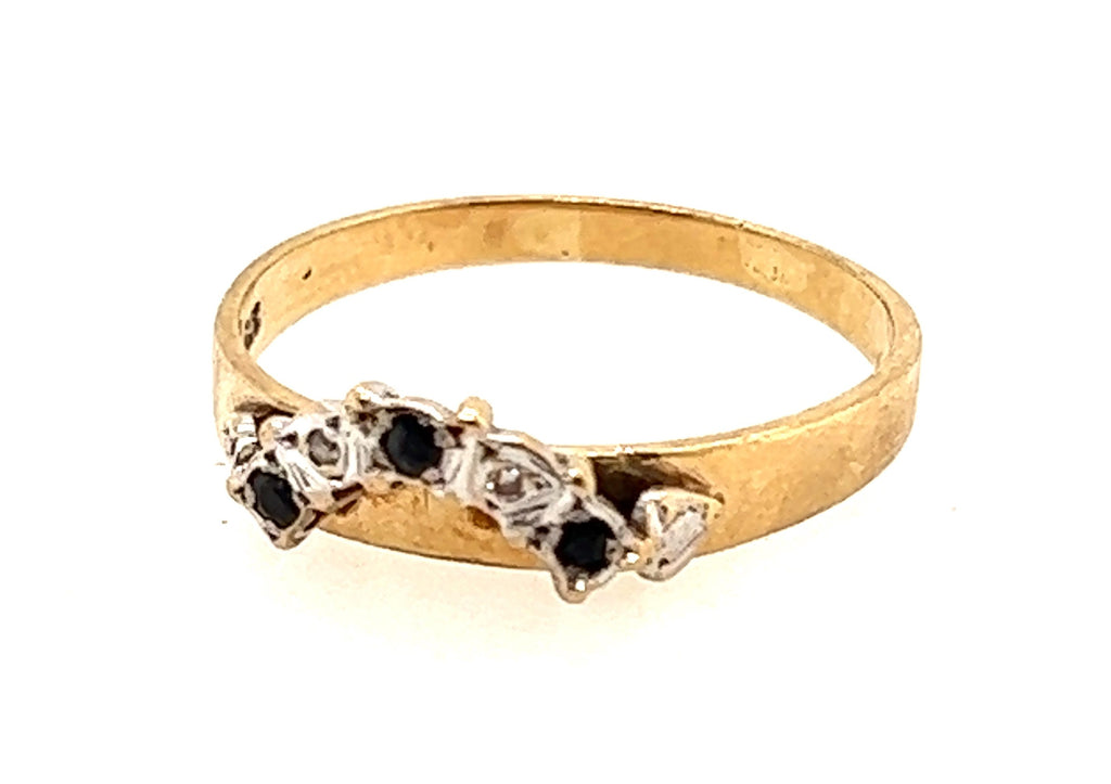 Sapphire & Diamond Yellow Gold Accent Ring