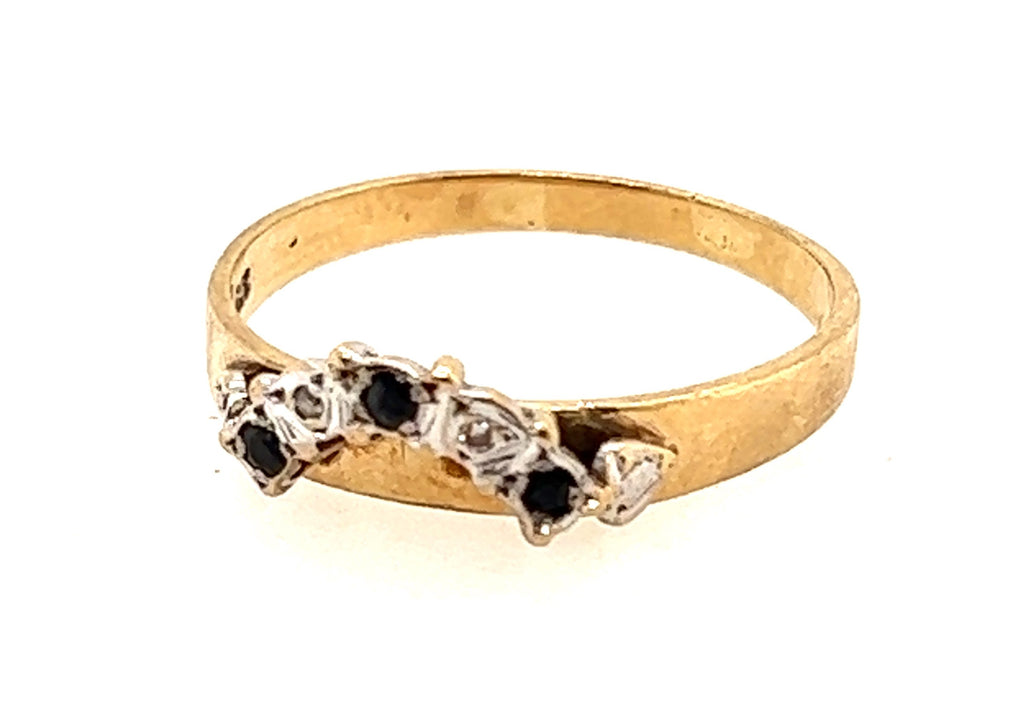 Sapphire & Diamond Yellow Gold Accent Ring