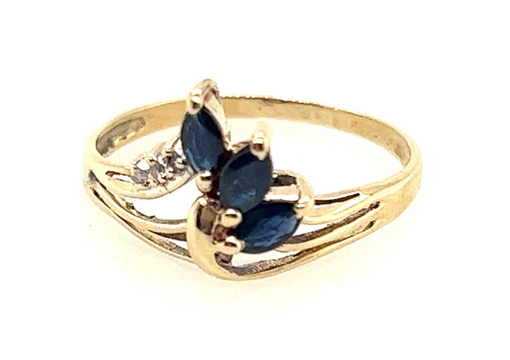 Sapphire & Diamond 14ct Yellow Gold Ring