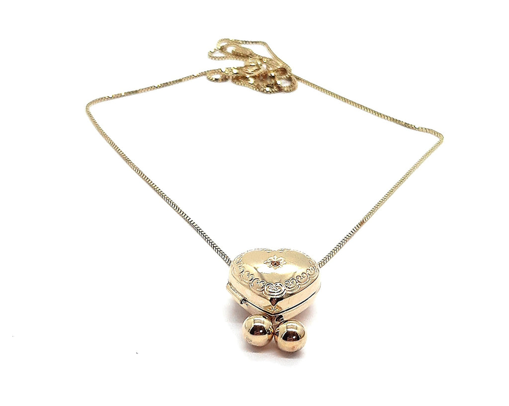 9ct Yellow Gold Chain Necklace with Heart Photo Locket