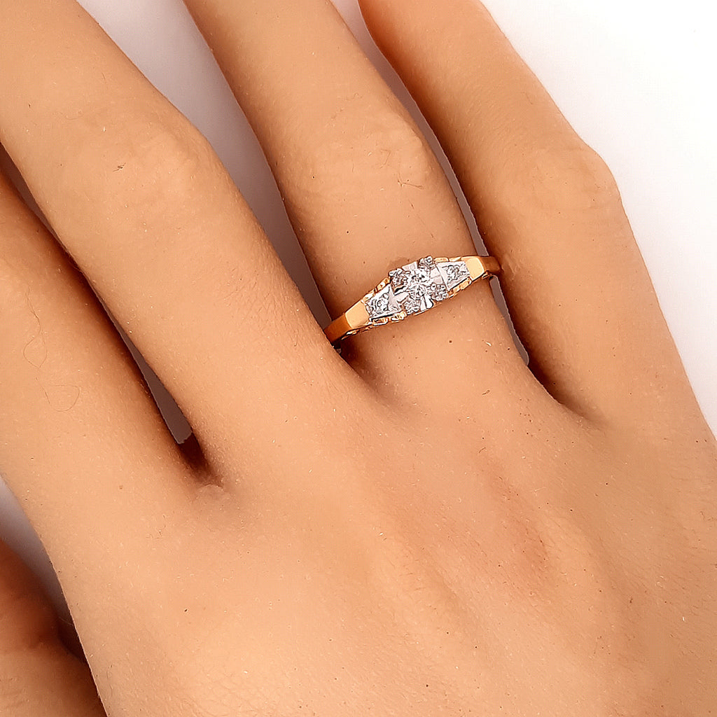 Diamond 18ct Yellow & White Gold Ring