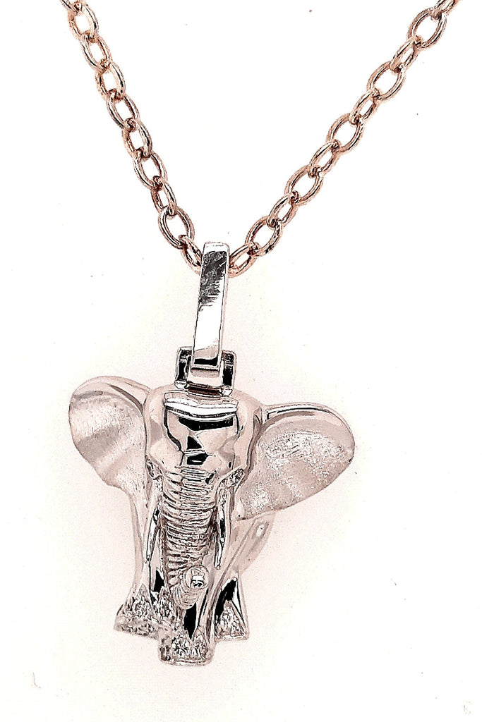 18ct White Gold & Diamond Elephant Pendant