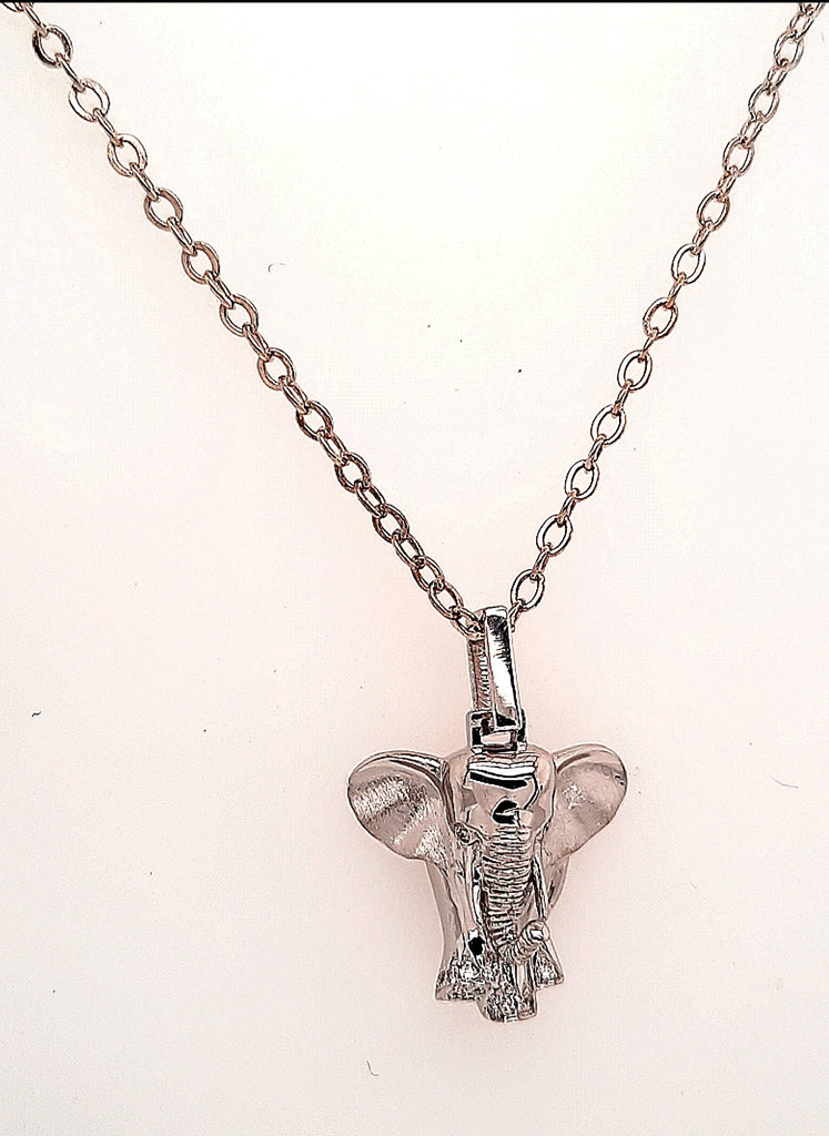 18ct White Gold & Diamond Elephant Pendant