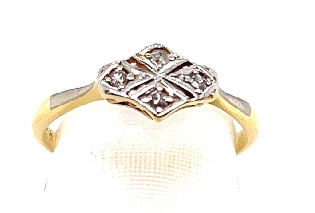 Diamond 18ct Yellow & White Gold Handmade Ring