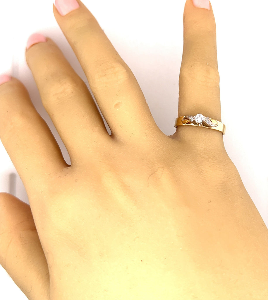 Diamond Ring Yellow & White Gold