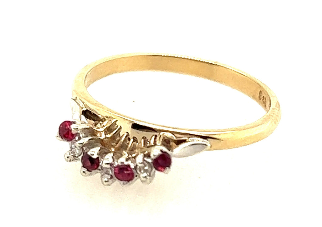 Ruby & Diamond Yellow & White Gold Ring