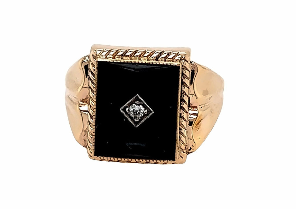 Onyx Yellow Gold Ring