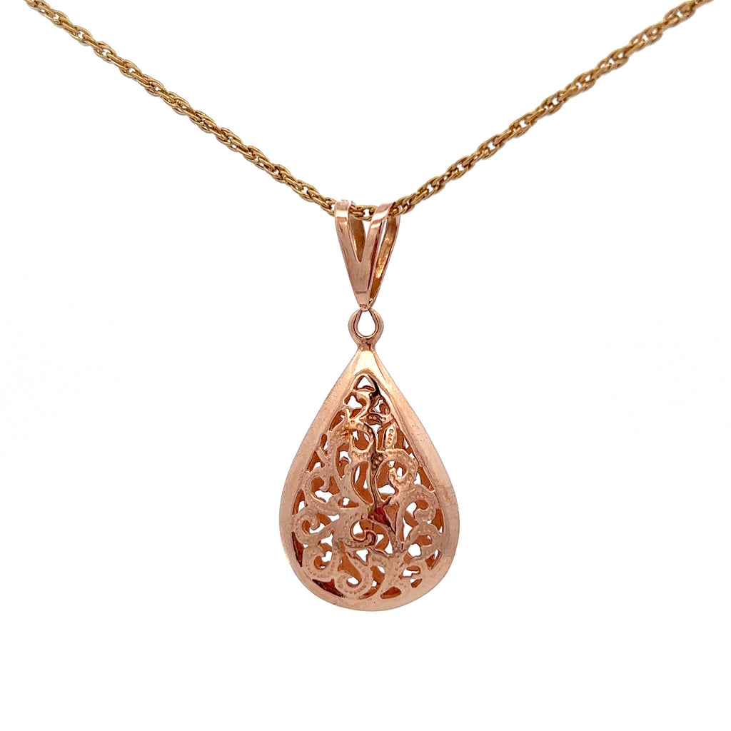 9ct Yellow Gold Filigree Pendant