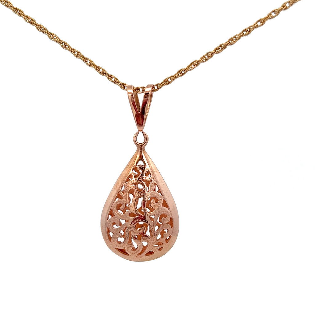 9ct Yellow Gold Filigree Pendant