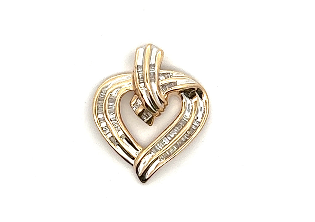 Diamond 14ct Yellow Gold Heart Pendant