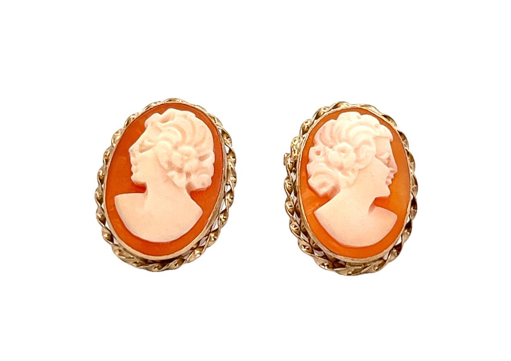 9ct Yellow Gold Cameo Earrings