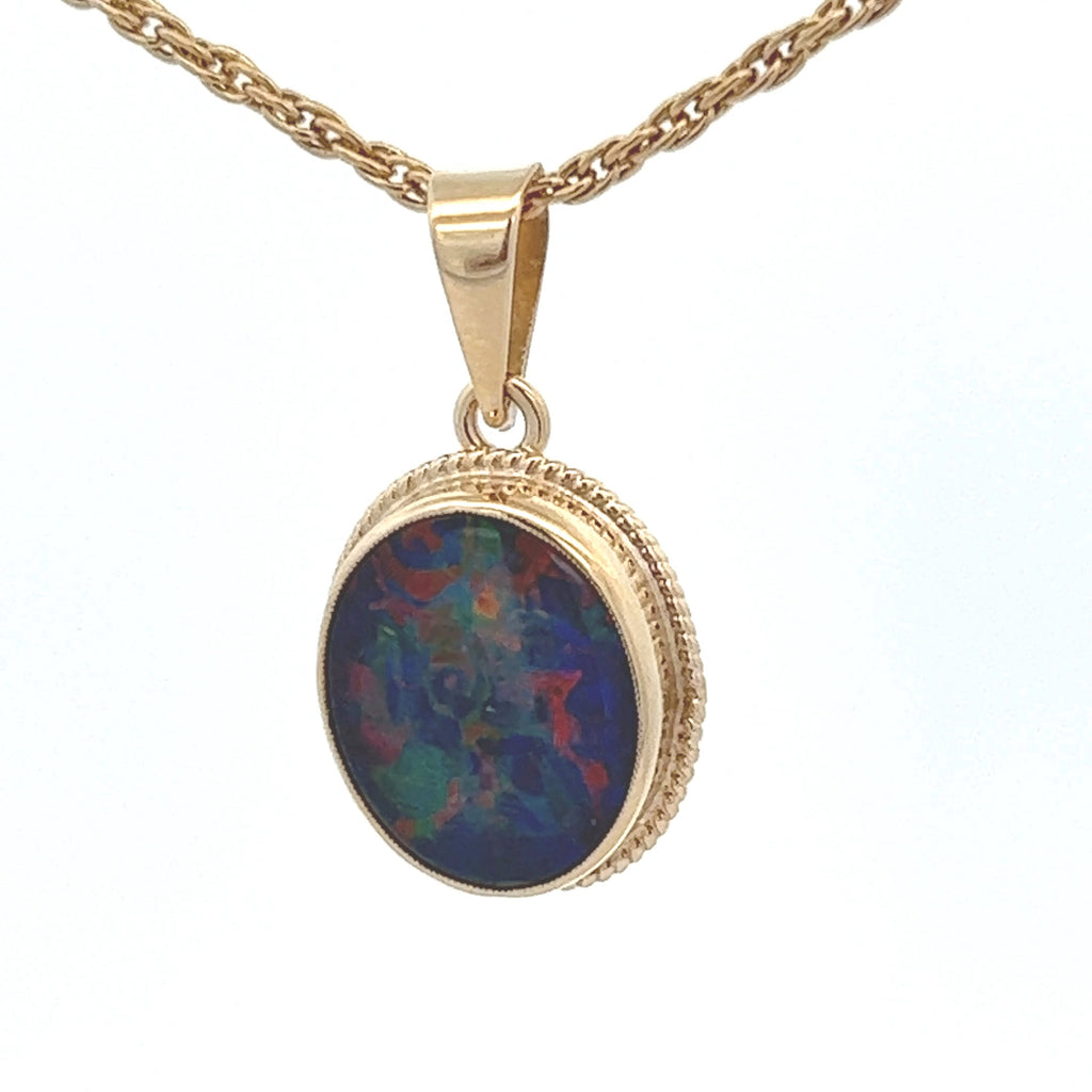 Opal Triplet 9ct Yellow Gold Pendant