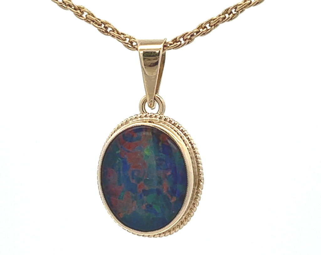 Opal Triplet 9ct Yellow Gold Pendant