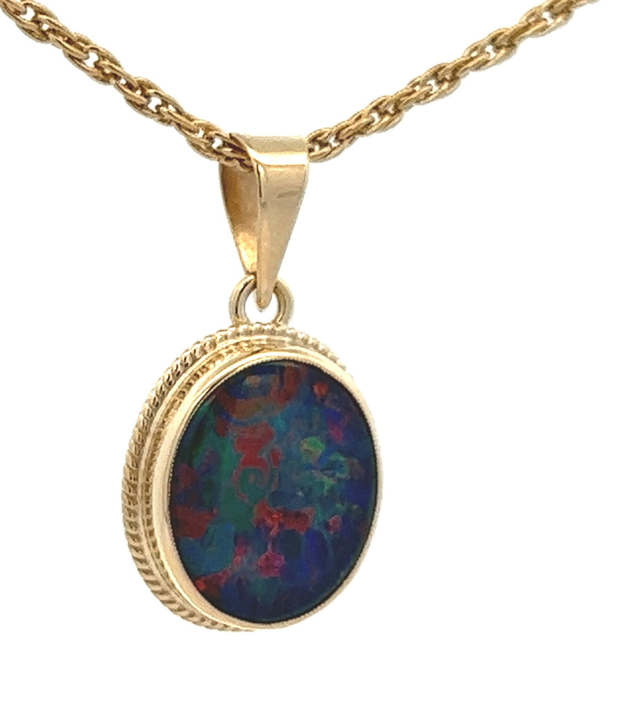 Opal Triplet 9ct Yellow Gold Pendant