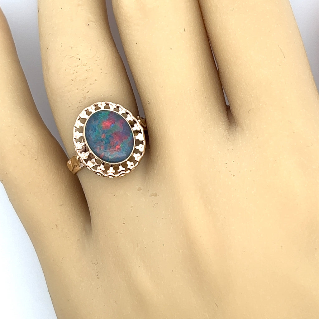 Opal Triplet 9ct Yellow Gold Dress Ring