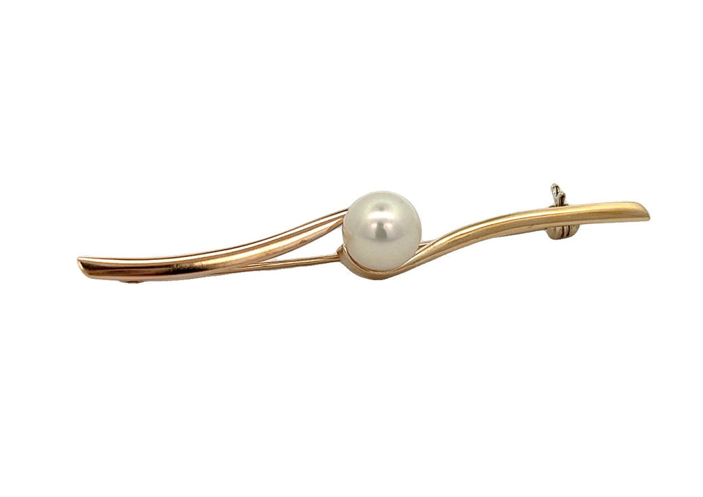 Pearl & 14ct Yellow Gold Brooch