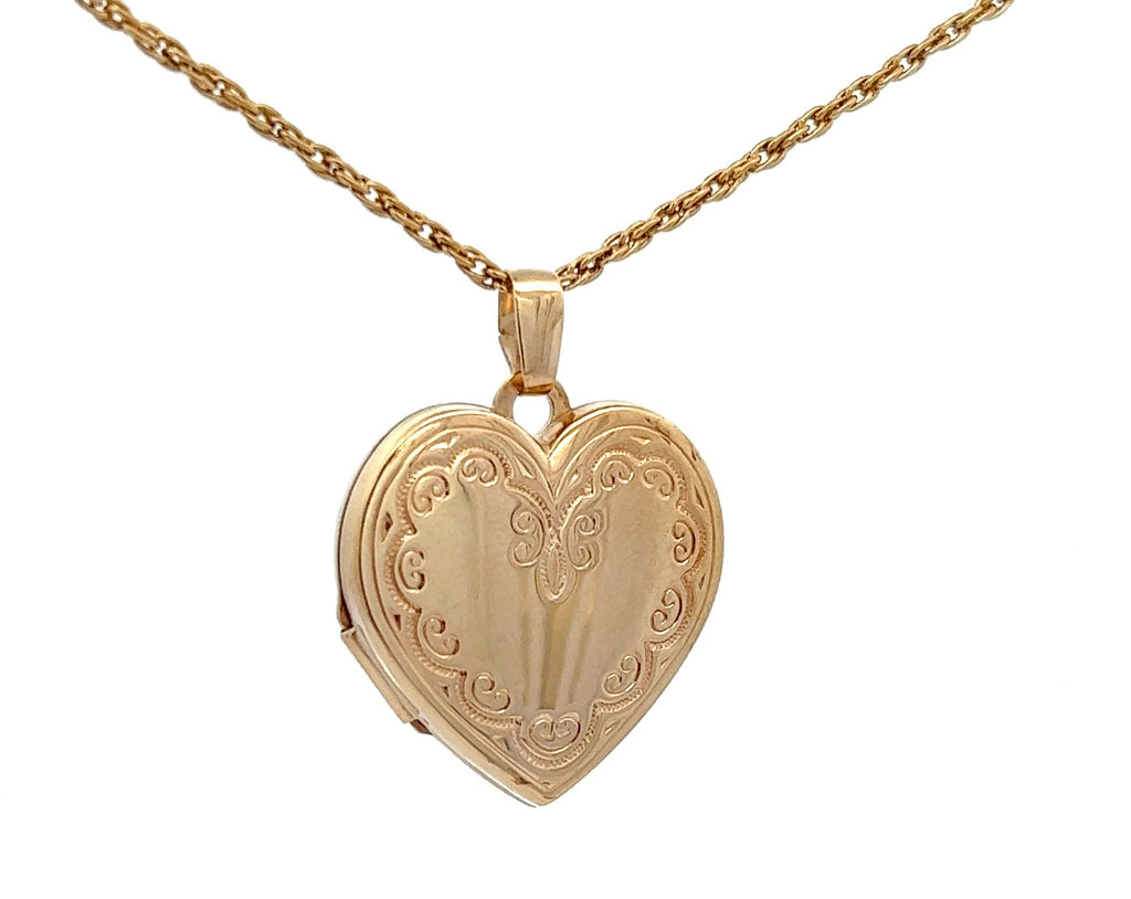 9ct Yellow Gold Heart Locket Pendant