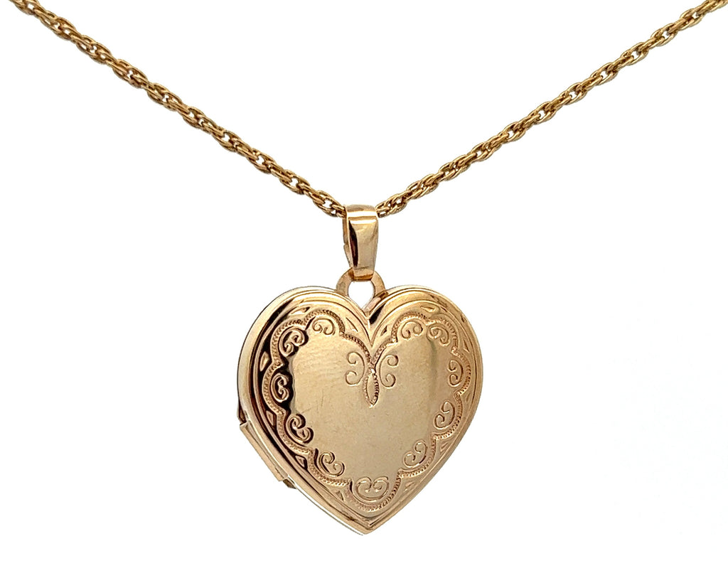 9ct Yellow Gold Heart Locket Pendant