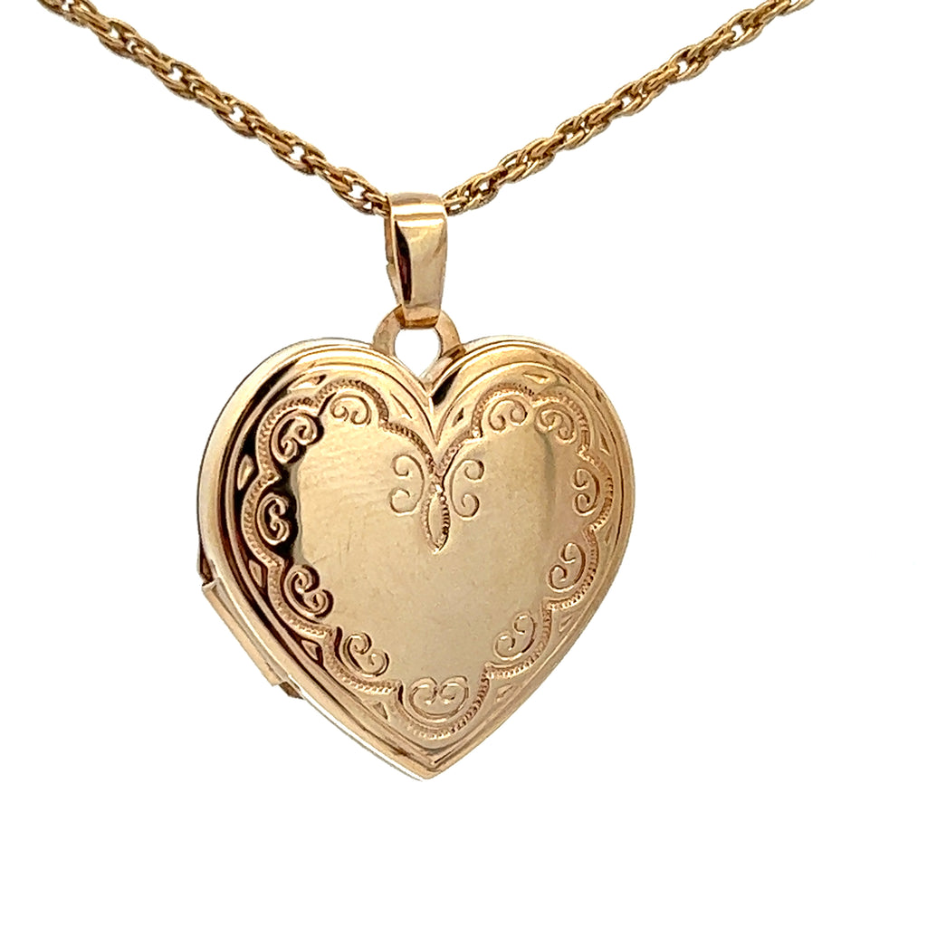 9ct Yellow Gold Heart Locket Pendant