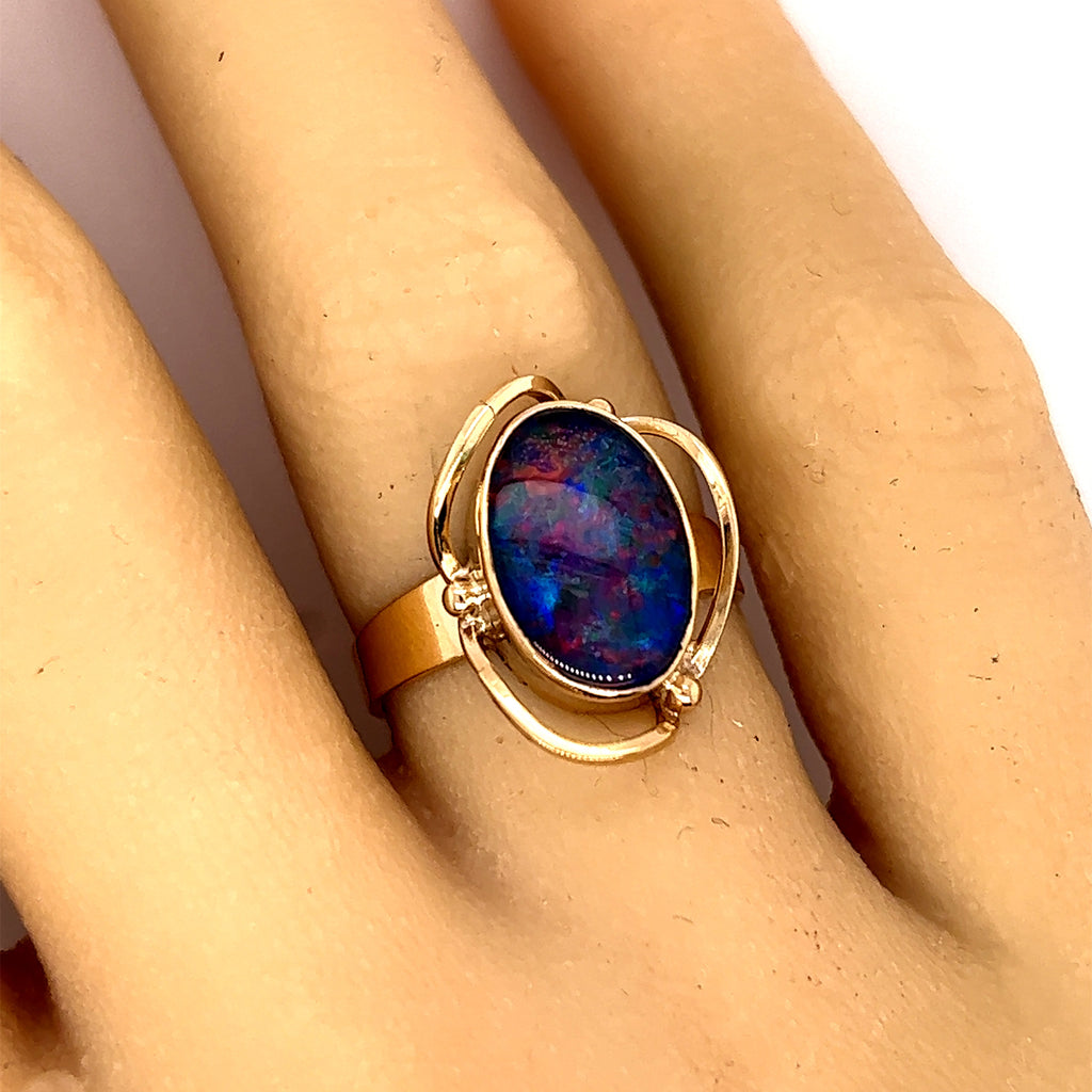 Opal & Yellow Gold Dress Ring