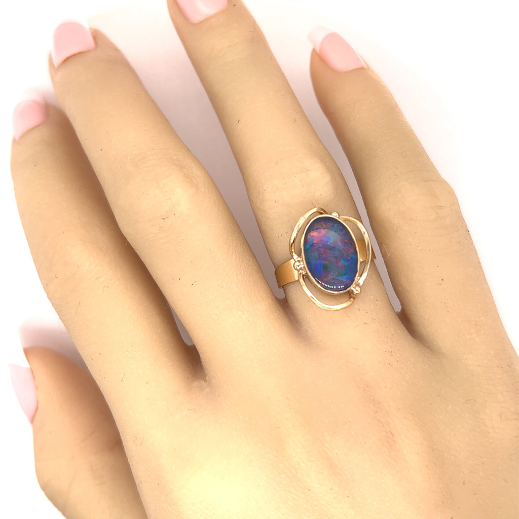 Opal & Yellow Gold Dress Ring