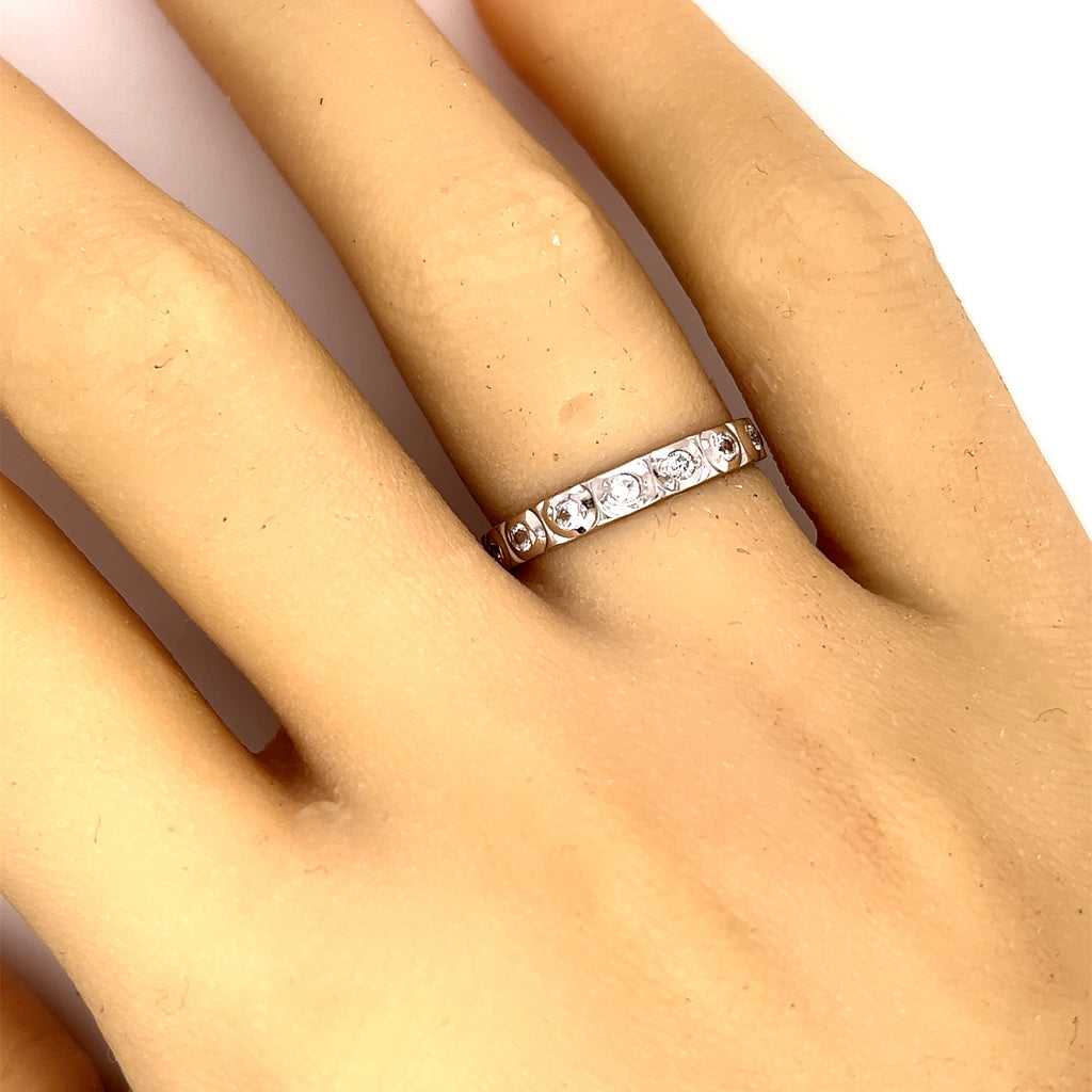 18ct White Gold & Cubic Zirconia Eternity Ring