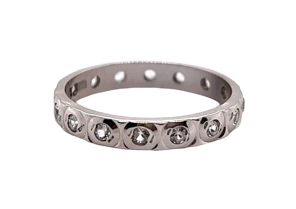 18ct White Gold & Cubic Zirconia Eternity Ring