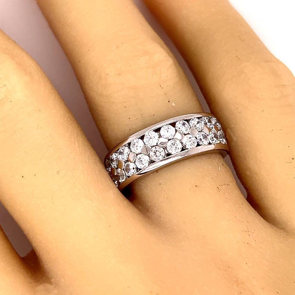 9ct White Gold Cubic Zirconia Ring