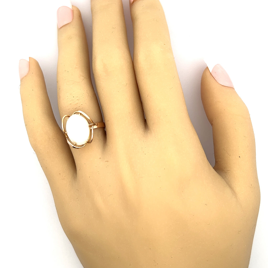 Light Opal 9ct Yellow Gold Ring