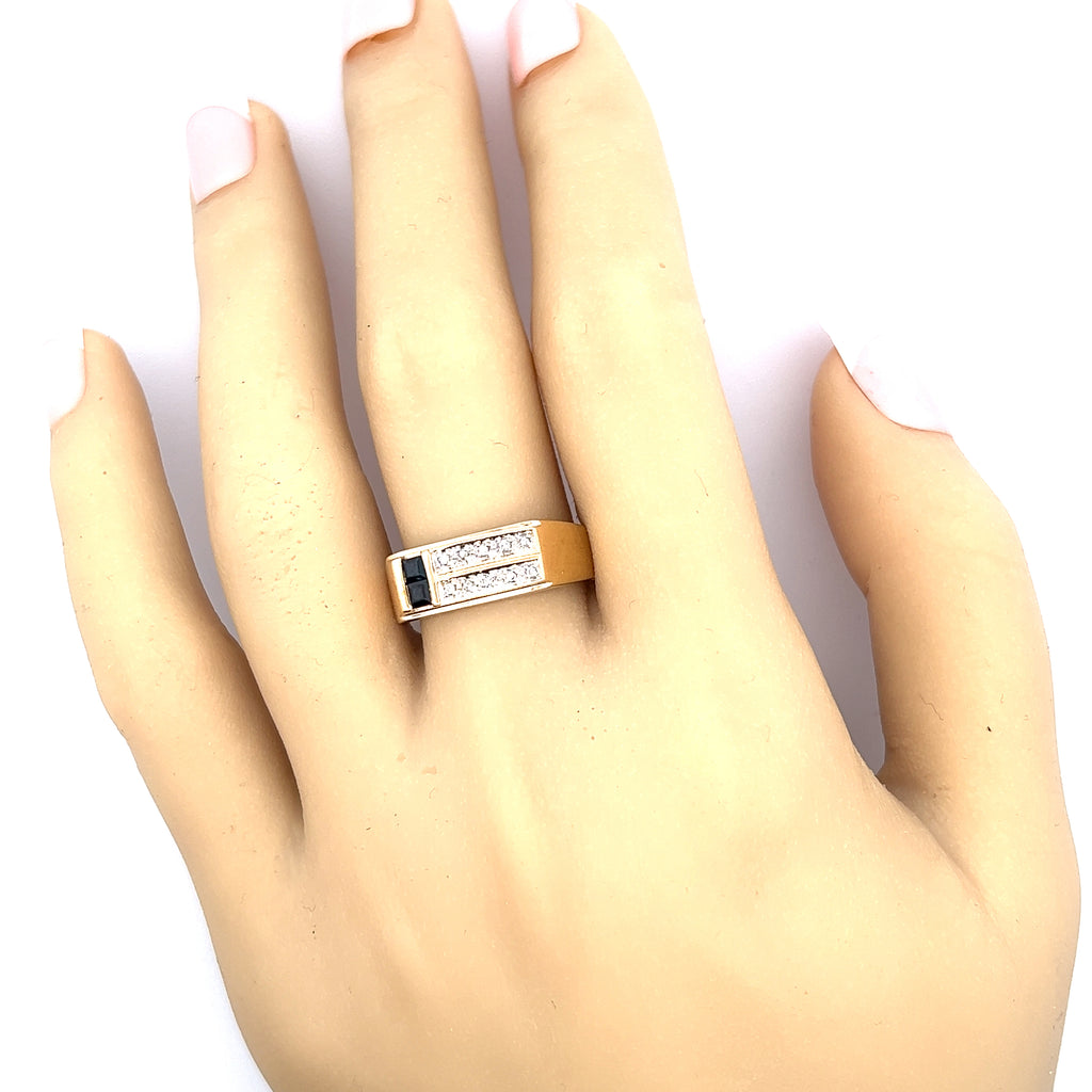 Sapphire & Diamond Yellow Gold Ring
