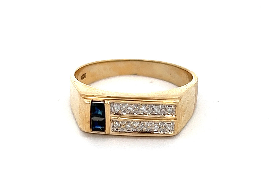 Sapphire & Diamond Yellow Gold Ring