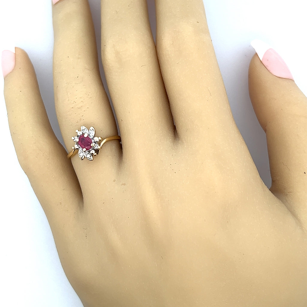 Ruby & Diamond Yellow Gold Ring