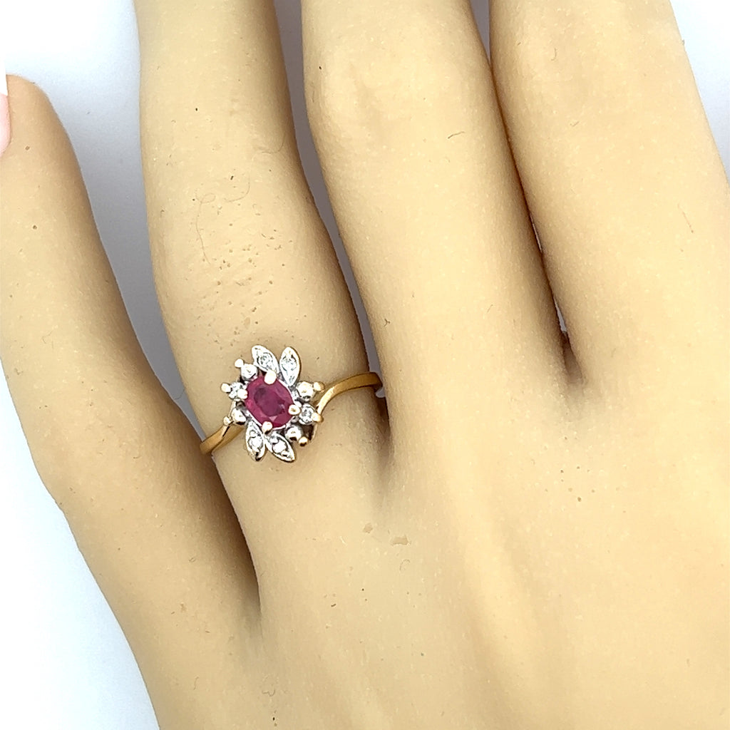 Ruby & Diamond Yellow Gold Ring