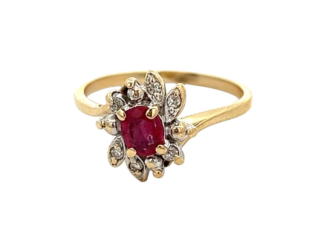 Ruby & Diamond Yellow Gold Ring