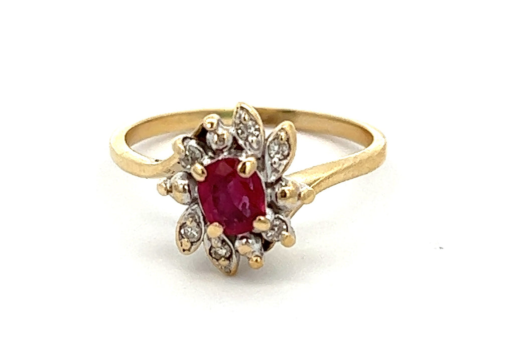 Ruby & Diamond Yellow Gold Ring