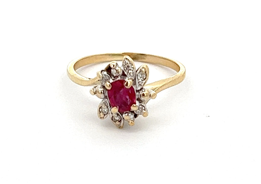 Ruby & Diamond Yellow Gold Ring