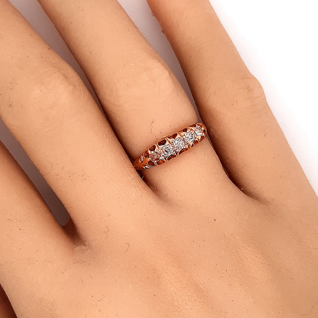 9ct Rose Gold Diamond Ring