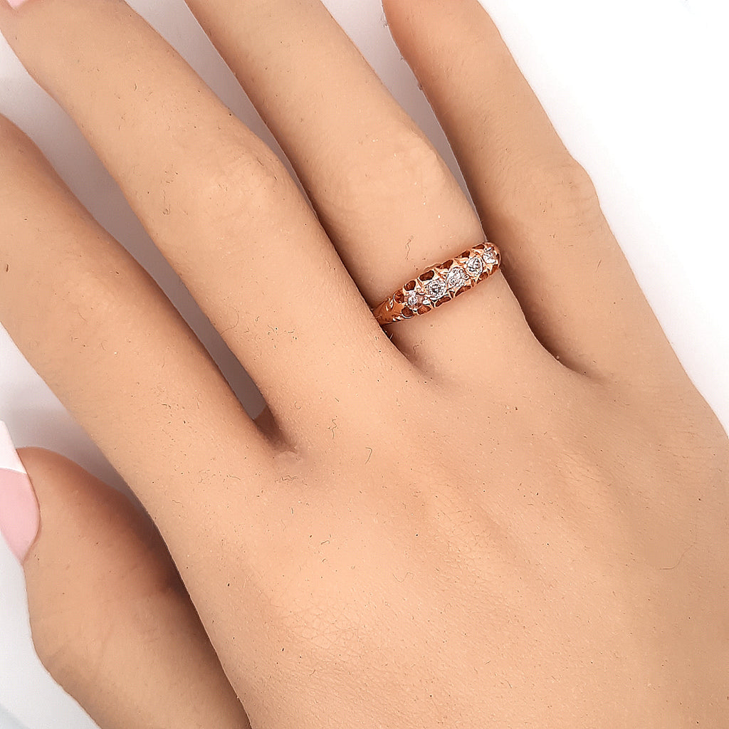 9ct Rose Gold Diamond Ring